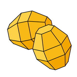 Zufällig orientierte pyramidale Krisalle Zufällig orientierte pyramidale Krisalle