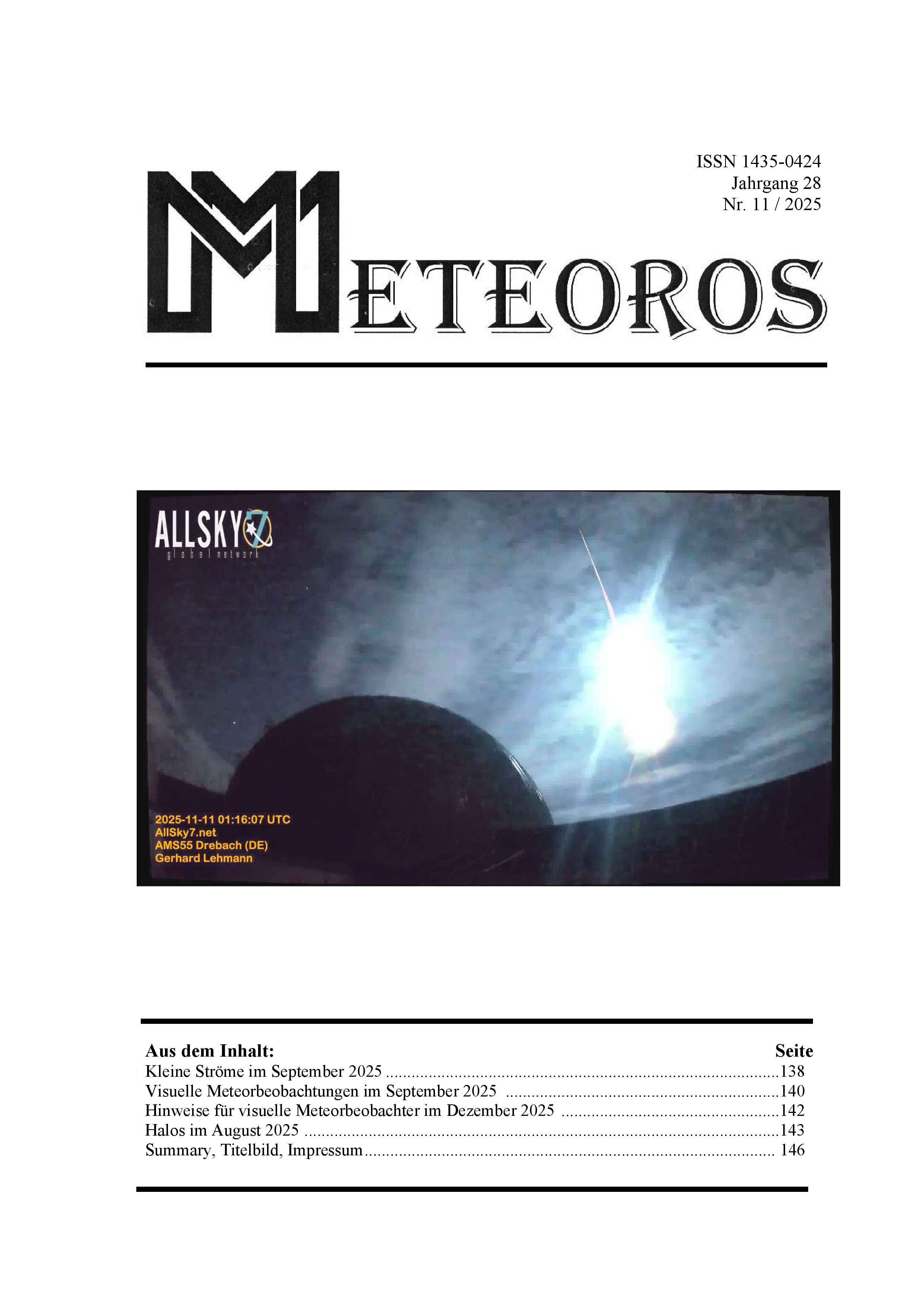 METEOROS Nr. 11/2025 METEOROS Nr. 11/2025