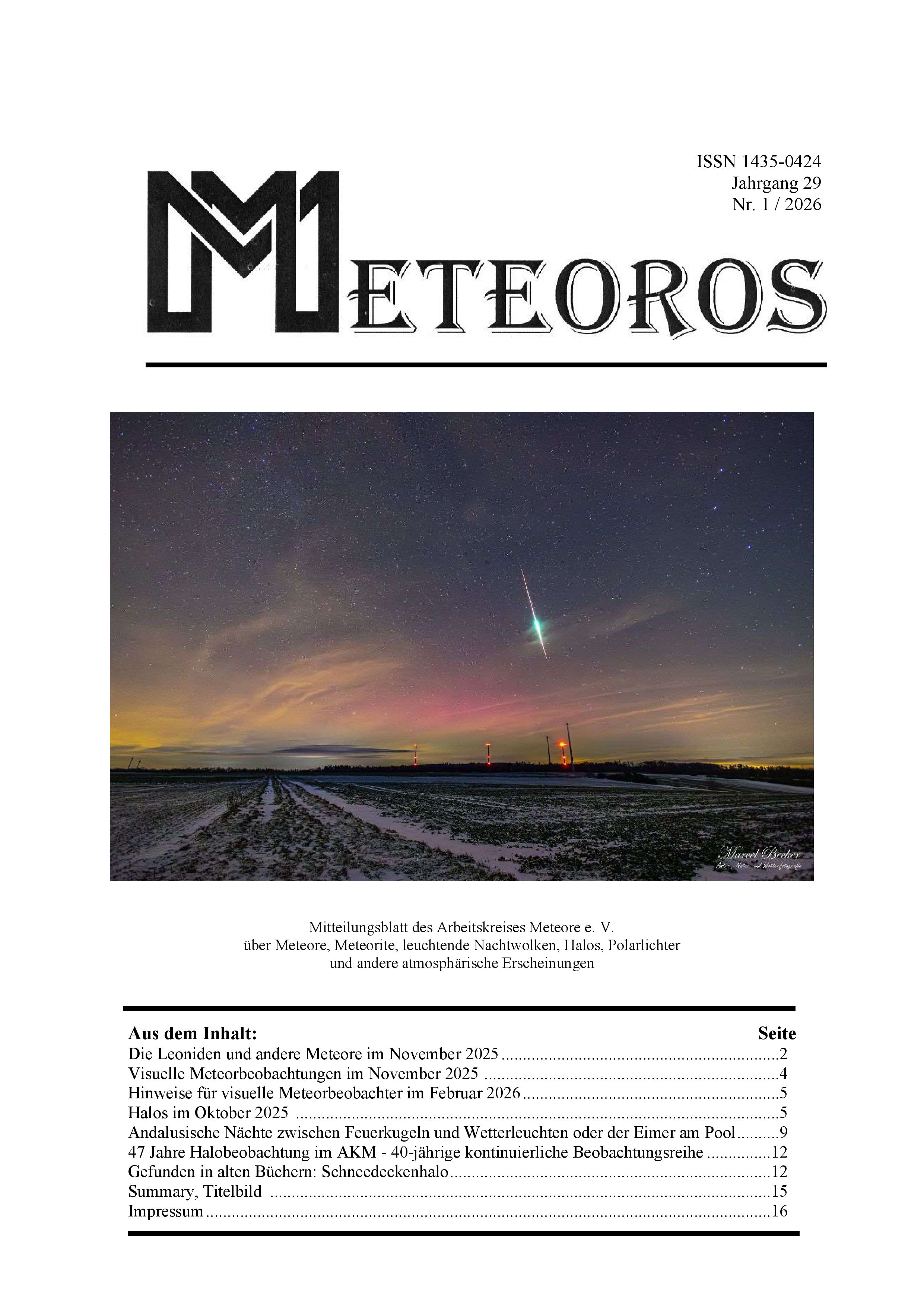 METEOROS Nr. 01/2026 METEOROS Nr. 01/2026