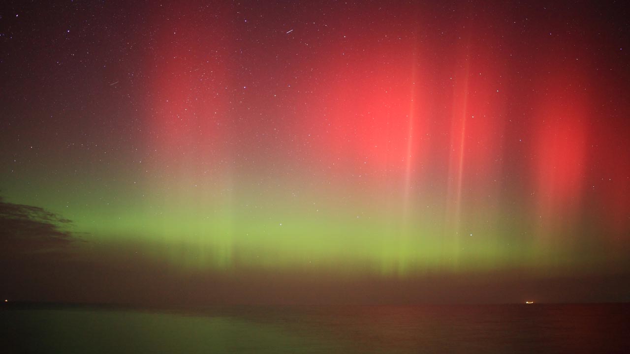 2014-02-27 - Helles Polarlicht über Kiel